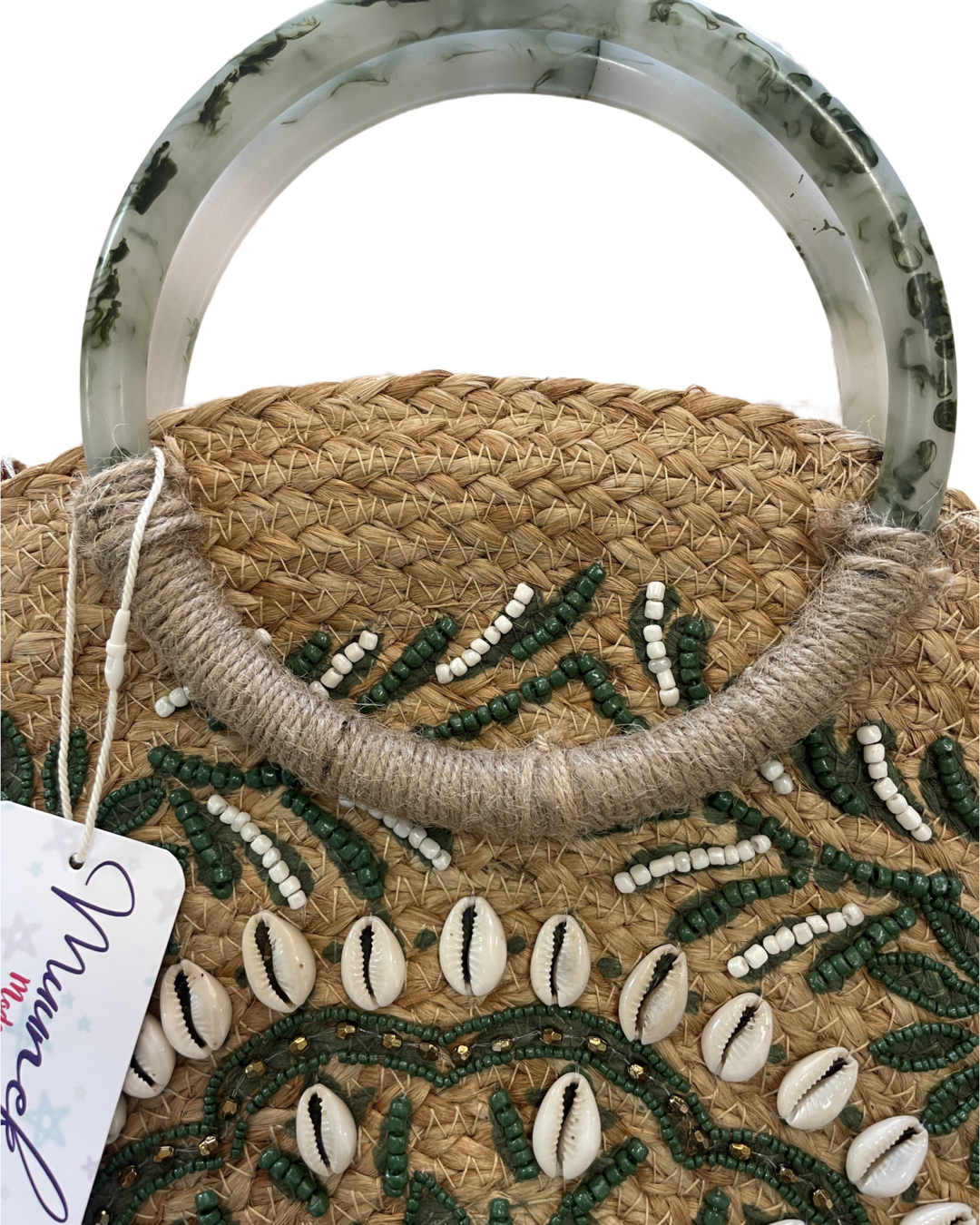 BOLSO ABANICO PEDRERIA Y ASAS