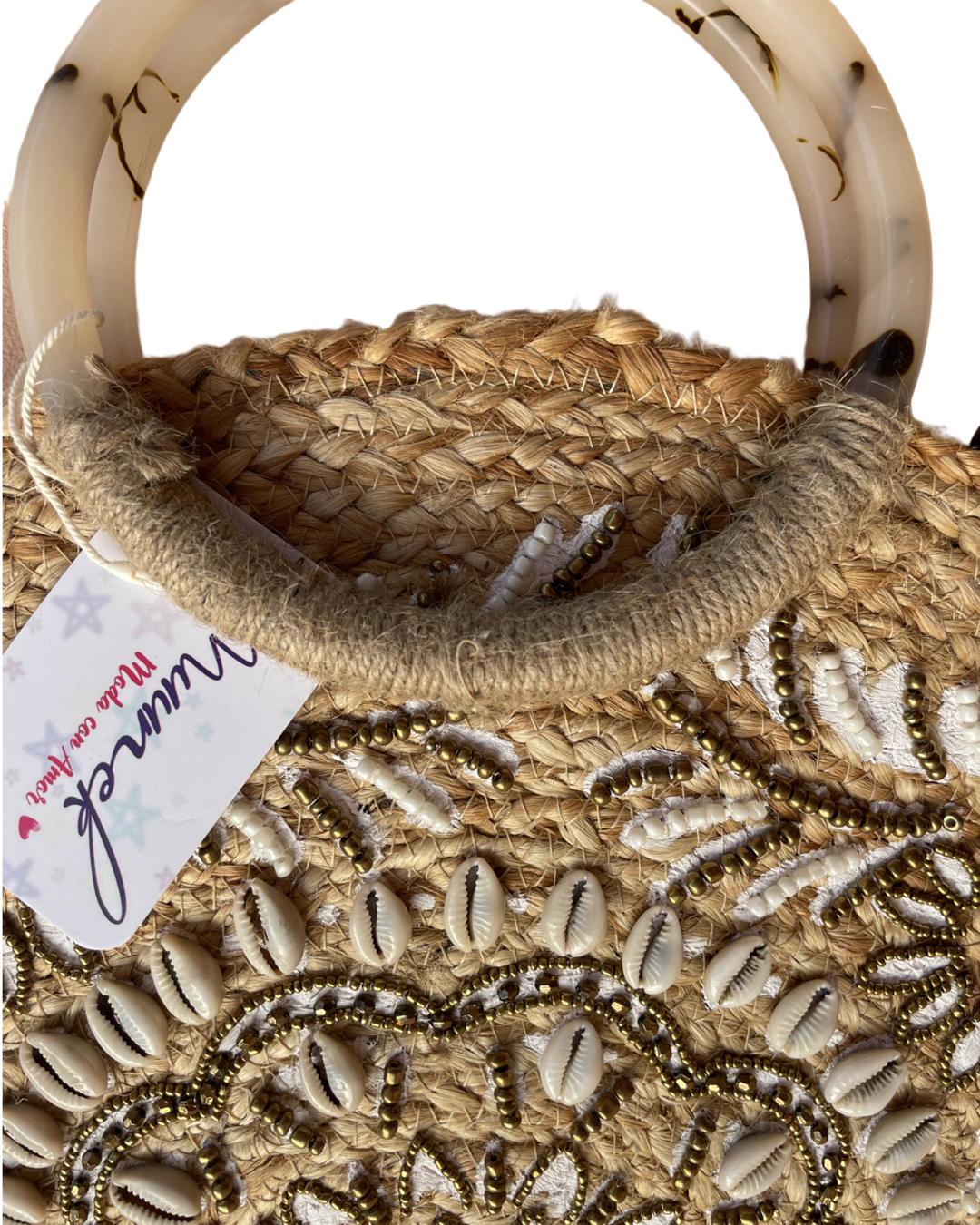 BOLSO ABANICO PEDRERIA Y ASAS