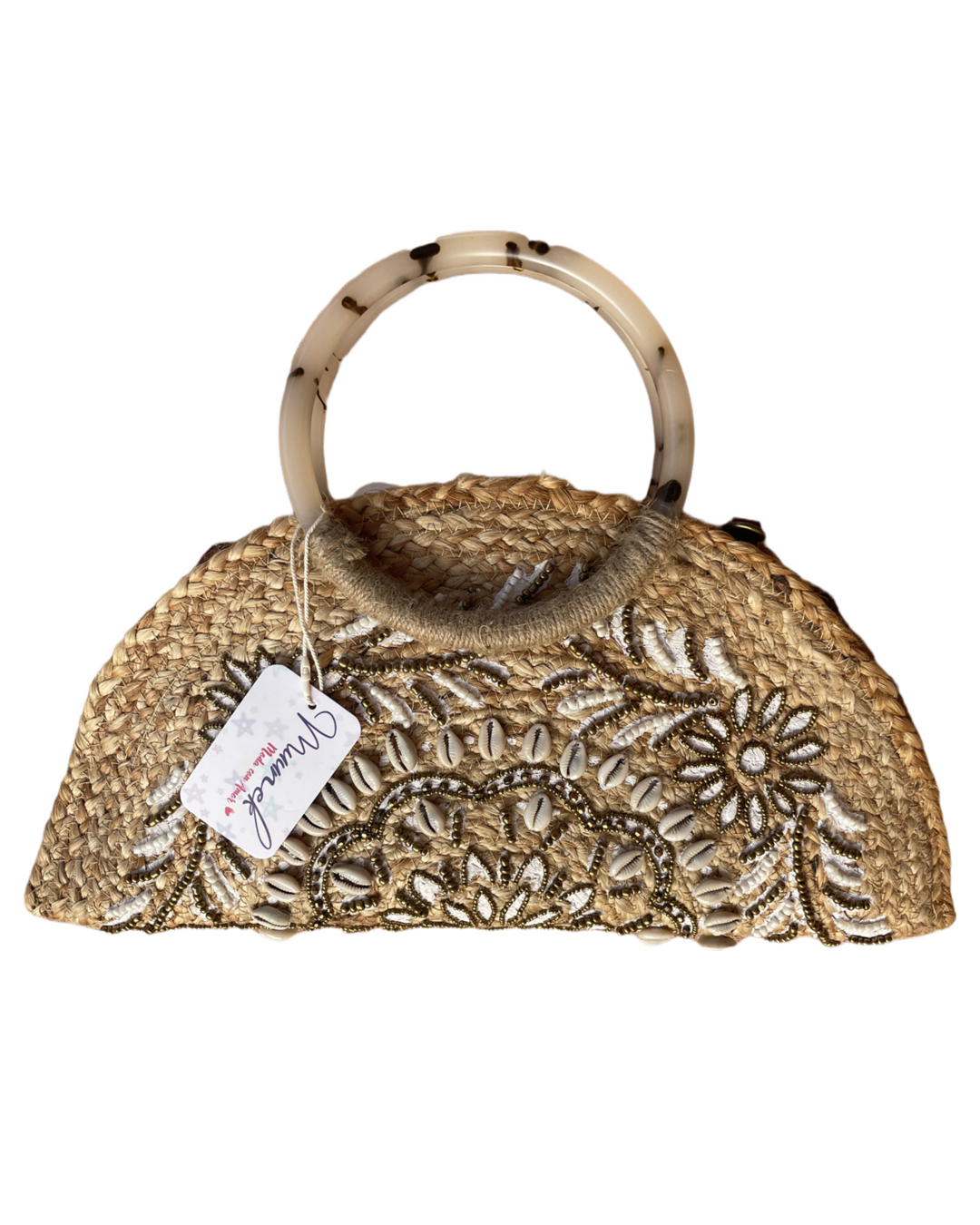 BOLSO ABANICO PEDRERIA Y ASAS