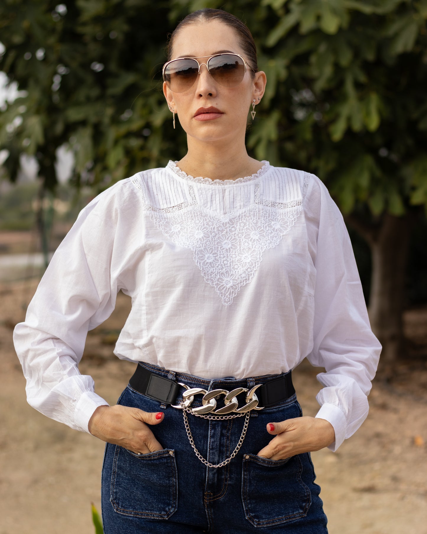 CAMISA ROMANTICA BLANCA