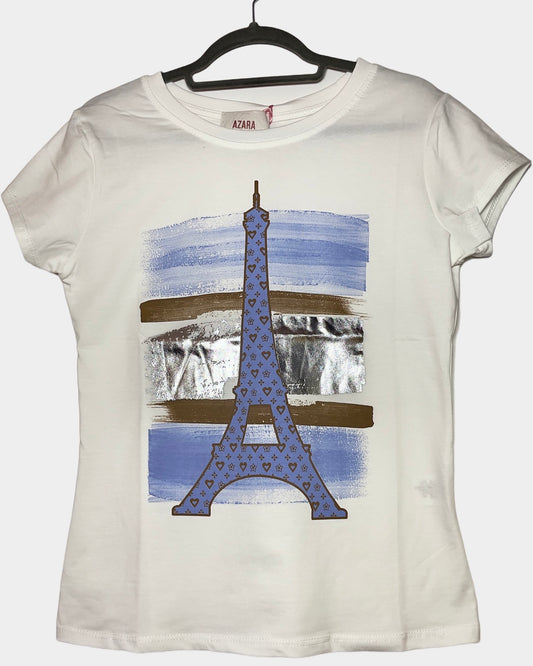 CAMISETA ALGODON BLANCA TORRE EIFFEL