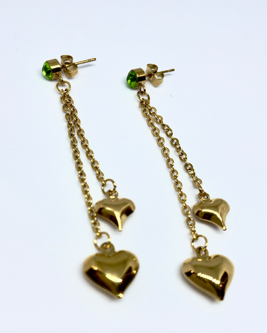 PENDIENTES CORAZONES COLGANTES