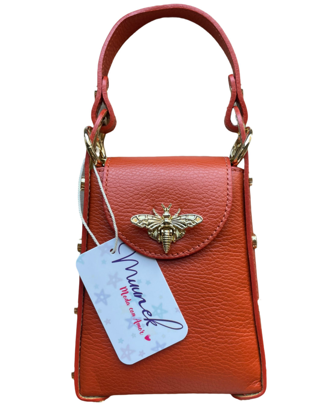 BOLSO PIEL BROCHE ABEJA