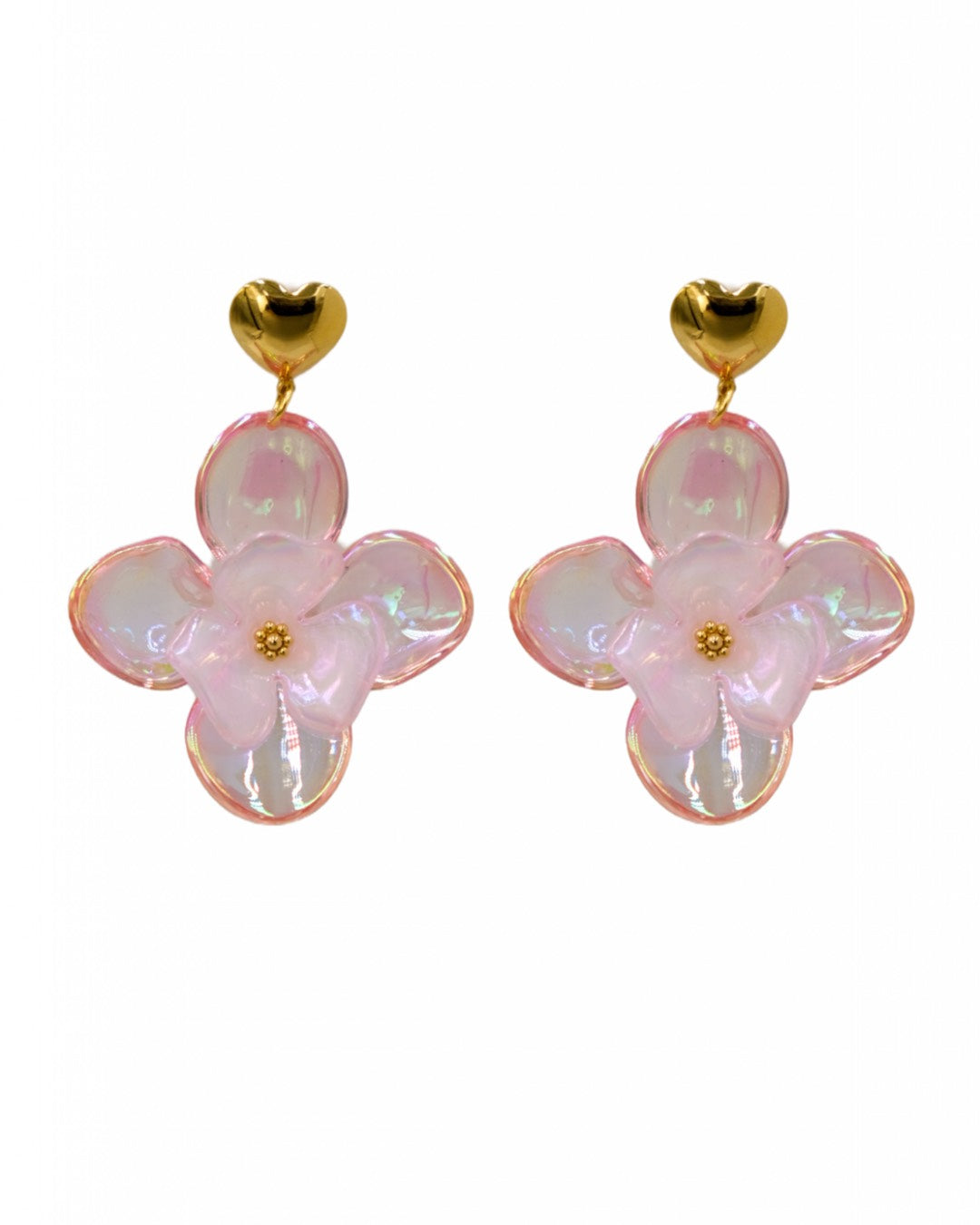 PENDIENTES FLOR ROSA