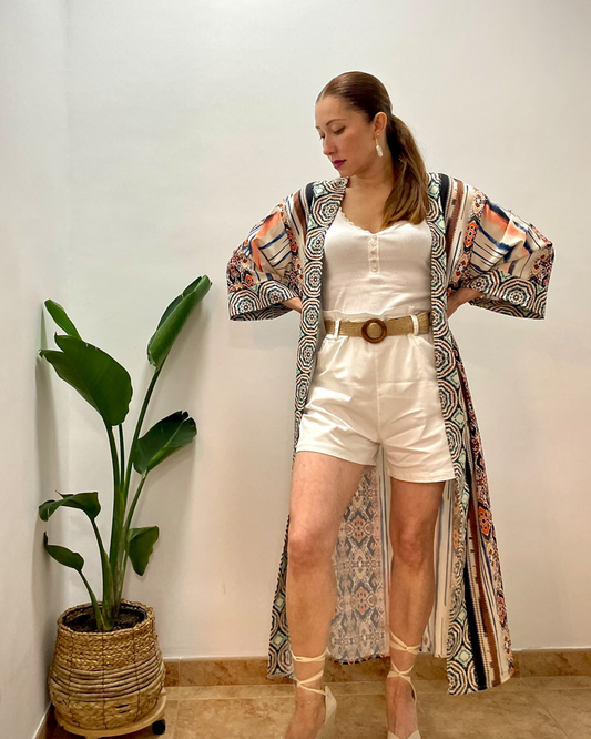 KIMONO LARGO COLORES CON LAZADA